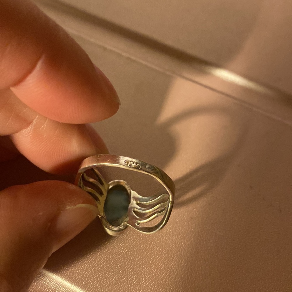 Larimar Sterling Silver Wave Ring - image 2